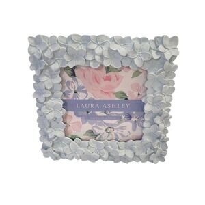 Laura Ashley Blue Picture Frame Textured Resin Floral 4 X 4 Baby Shower Bridal